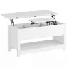Mesa de Centro Elevable y Extensible con Compartimentos Ocultos Estante Abierto 100x90x62 cm Blanco - Ogal.Es