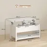 Mesa de Centro Elevable y Extensible con Compartimentos Ocultos Estante Abierto 100x90x62 cm Blanco - Ogal.Es