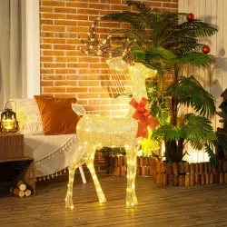 Reno Luminoso de Navidad Decoración de Navidad con 137 LED Blanco Cálido Illuminación Navideña para Hogar Jardín... - Ogal.Es