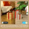 Juego de 3 Cajas de Regalo Navidad con 58 LED Blanco Cálido Adornos Luminosos para el Árbol de Navidad Dorado - Ogal.Es