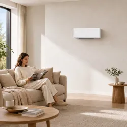 Calefactor Eléctrico Bajo Consumo de Pared 2000W con 3 Modos Pantalla LED Termostato Temporizador y Panel de Vidrio - Ogal.Es
