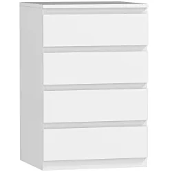 Cómoda 4 Cajones con Cierre Suave Cajonera para Salón Oficina Estilo Moderno 45x40x68 cm Blanco - Ogal.Es