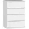 Cómoda 4 Cajones con Cierre Suave Cajonera para Salón Oficina Estilo Moderno 45x40x68 cm Blanco - Ogal.Es