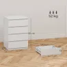 Cómoda 4 Cajones con Cierre Suave Cajonera para Salón Oficina Estilo Moderno 45x40x68 cm Blanco - Ogal.Es