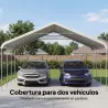 Carpa Garaje Portátil 5x6 m con Estructura de Acero Galvanizado Impermeable Anti-UV Cobertizo para Herramientas ... - Ogal.Es
