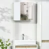 Armario de Baño con Espejo 2 Puertas y Estantes Ajustables Mueble de Baño Colgar 48x15x45 cm Blanco - Ogal.Es