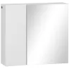Armario de Baño con Espejo 2 Puertas y Estantes Ajustables Mueble de Baño Colgar 48x15x45 cm Blanco - Ogal.Es