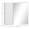 Armario de Baño con Espejo 2 Puertas y Estantes Ajustables Mueble de Baño Colgar 48x15x45 cm Blanco - Ogal.Es