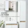 Armario de Baño con Espejo 2 Puertas y Estantes Ajustables Mueble de Baño Colgar 48x15x45 cm Blanco - Ogal.Es