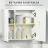 Armario de Baño con Espejo 2 Puertas y Estantes Ajustables Mueble de Baño Colgar 48x15x45 cm Blanco - Ogal.Es
