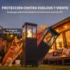 Estufa de Gas para Terraza 13 kW con Encendido Piezoeléctrico Antivuelco 4 Ruedas Vidrio Templado Piedras de Lav... - Ogal.Es
