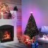Árbol de Navidad 120cm Artificial Árboles de Abeto con Soporte Fibra Óptica Brillante LED Multicolor Ignífugo - Ogal.Es