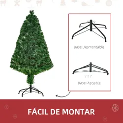 Árbol de Navidad 120cm Artificial Árboles de Abeto con Soporte Fibra Óptica Brillante LED Multicolor Ignífugo - Ogal.Es