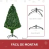 Árbol de Navidad 120cm Artificial Árboles de Abeto con Soporte Fibra Óptica Brillante LED Multicolor Ignífugo - Ogal.Es