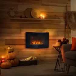 Chimenea Eléctrica 900W/1800W Chimenea Decorativa de Pared con Temperatura Ajustable Efecto Llamas Atmosféricas ... - Ogal.Es