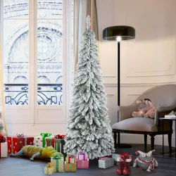 Árbol de Navidad Artificial 180 cm Árbol de Navidad Nevado con 523 Ramas Soporte de Acero Plegable Verde - Ogal.Es