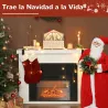 Calendario de Adviento para Rellenar de Madera con Luces LED 24 Cajones y Escena de Pueblo 36x10x34 cm Natural - Ogal.Es