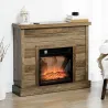 Chimenea Eléctrica 1800W con Efecto de Llama Mando a Distancia Temporizador Semanal para Sala 30 m² Madera - Ogal.Es