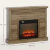 Chimenea Eléctrica 1800W con Efecto de Llama Mando a Distancia Temporizador Semanal para Sala 30 m² Madera - Ogal.Es