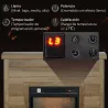 Chimenea Eléctrica 1800W con Efecto de Llama Mando a Distancia Temporizador Semanal para Sala 30 m² Madera - Ogal.Es