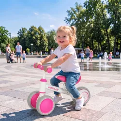 Bicicleta sin Pedales Limitado a 135° Asiento Ajustable Ruedas Traseras con Luces para Niños y Niñas de 1 a 2 Añ... - Ogal.Es