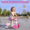Bicicleta sin Pedales Limitado a 135° Asiento Ajustable Ruedas Traseras con Luces para Niños y Niñas de 1 a 2 Añ... - Ogal.Es