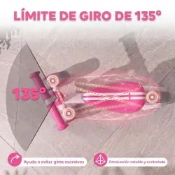 Bicicleta sin Pedales Limitado a 135° Asiento Ajustable Ruedas Traseras con Luces para Niños y Niñas de 1 a 2 Añ... - Ogal.Es