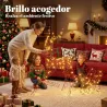 Reno y Trineo Luminosos de Ratán PP con 175 LED Blanco Cálido 8 Modos Temporizador Diario 120 cm para Jardín Ext... - Ogal.Es