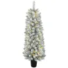 Árbol de Navidad Nevado con 100 Luces LED 120 cm 8 Modos 180 Ramas Verde y Blanco - Ogal.Es