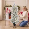 Árbol de Navidad Nevado con 100 Luces LED 120 cm 8 Modos 180 Ramas Verde y Blanco - Ogal.Es