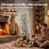 Árbol de Navidad Nevado con 100 Luces LED 120 cm 8 Modos 180 Ramas Verde y Blanco - Ogal.Es