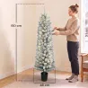 Árbol de Navidad Nevado con 150 Luces LED 150 cm 8 Modos 250 Ramas Verde y Blanco - Ogal.Es