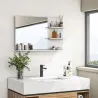 Espejo de Baño de Pared con 2 Estantes Laterales y Estante Inferior para Entrada Pasillo 75x10x48 cm Blanco - Ogal.Es