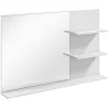 Espejo de Baño de Pared con 2 Estantes Laterales y Estante Inferior para Entrada Pasillo 75x10x48 cm Blanco - Ogal.Es