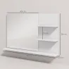 Espejo de Baño de Pared con 2 Estantes Laterales y Estante Inferior para Entrada Pasillo 75x10x48 cm Blanco - Ogal.Es