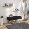 Baúl de Almacenaje para Dormitorio 39L Tapizado en Terciopelo con Patas de Acero 100x37,5x42 cm Negro - Ogal.Es