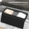 Baúl de Almacenaje para Dormitorio 39L Tapizado en Terciopelo con Patas de Acero 100x37,5x42 cm Negro - Ogal.Es