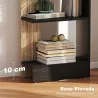 Estantería de 5 Niveles Librería Estrecha para Espacios Pequeños 45x21x170 cm Negro y Roble - Ogal.Es