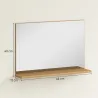 Espejo de Baño de Pared con Estante Abierto Estilo Moderno para Entrada Pasillo 60x12x40 cm Madera Natural - Ogal.Es
