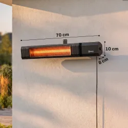 Calefactor Infrarrojos Terraza 2000 W con Funda IP65 Control por App/Táctil/Mando 9 Niveles de Calor y Temporizador - Ogal.Es