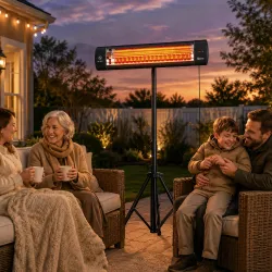Calefactor Infrarrojos Terraza de Pie 2500 W Trípode Regulable IP65 Control Táctil/Remoto 3 Niveles Calor Tempor... - Ogal.Es