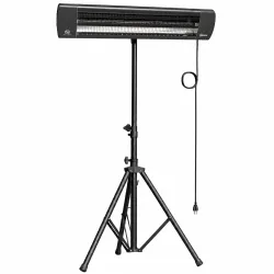 Calefactor Infrarrojos Terraza de Pie 2500 W Trípode Regulable IP65 Control Táctil/Remoto 3 Niveles Calor Tempor... - Ogal.Es