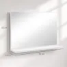 Espejo de Baño de Pared con Estante Abierto Estilo Moderno para Entrada Pasillo 60x12x40 cm Blanco - Ogal.Es