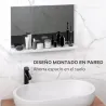 Espejo de Baño de Pared con Estante Abierto Estilo Moderno para Entrada Pasillo 60x12x40 cm Blanco - Ogal.Es