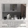 Espejo de Baño de Pared con Estante Abierto Estilo Moderno para Entrada Pasillo 60x12x40 cm Blanco - Ogal.Es