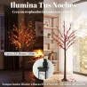 Árbol de Abedul Artificial 150 cm con 96 Luces LED Blanco Cálido Bayas Rojas Temporizador y 12 Ramas Flexibles M... - Ogal.Es