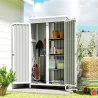 Caseta de Jardín de Madera y Acero 94x43x166 cm Armario para Herramientas con 2 Estantes Ajuatables y 2 Puertas ... - Ogal.Es