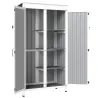 Caseta de Jardín de Madera y Acero 94x43x166 cm Armario para Herramientas con 2 Estantes Ajuatables y 2 Puertas ... - Ogal.Es