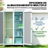 Caseta de Jardín de Madera y Acero 94x43x166 cm Armario para Herramientas con 2 Estantes Ajuatables y 2 Puertas ... - Ogal.Es