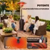 Estufa de Gas Butano 13 kW con Mesa Ø40 cm Regulación Continua del Calor Antivuelco Encendido Piezoeléctrico y R... - Ogal.Es